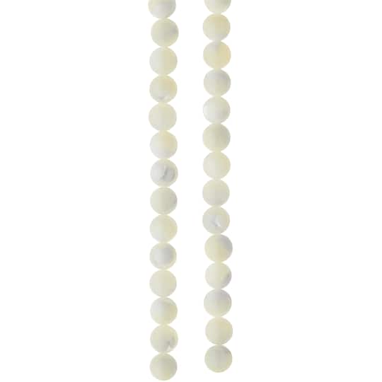 12 Pack: White Mother of Pearl Round Beads by Bead Landing&#x2122;, 6mm